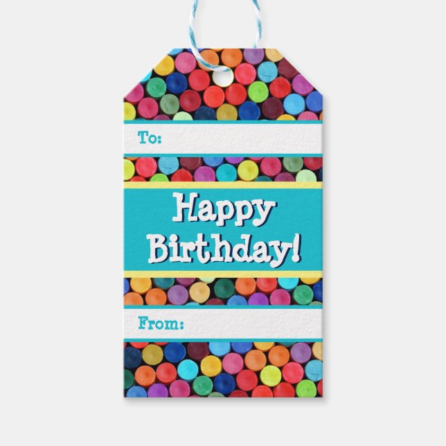 Crayon Polka Dot Gift Tags (Front)