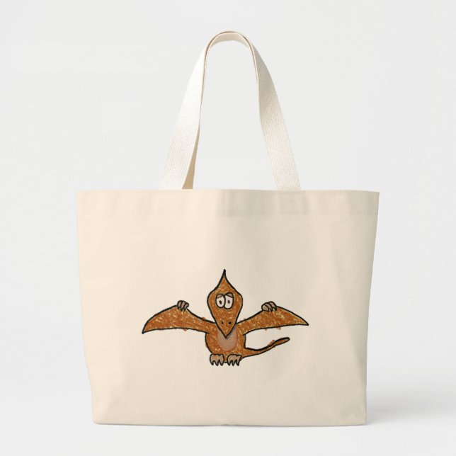 Crayon Pterodactyl Dinosaur Collection Large Tote Bag (Front)