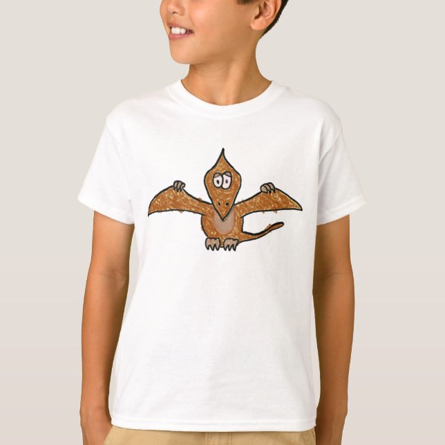 Crayon Pterodactyl Dinosaur Collection T-Shirt (Front)