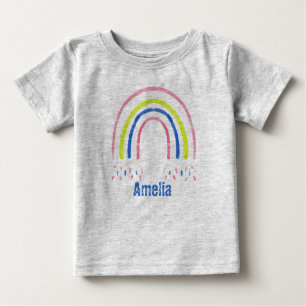 Crayon Rainbow Confetti Personalised Baby T-Shirt