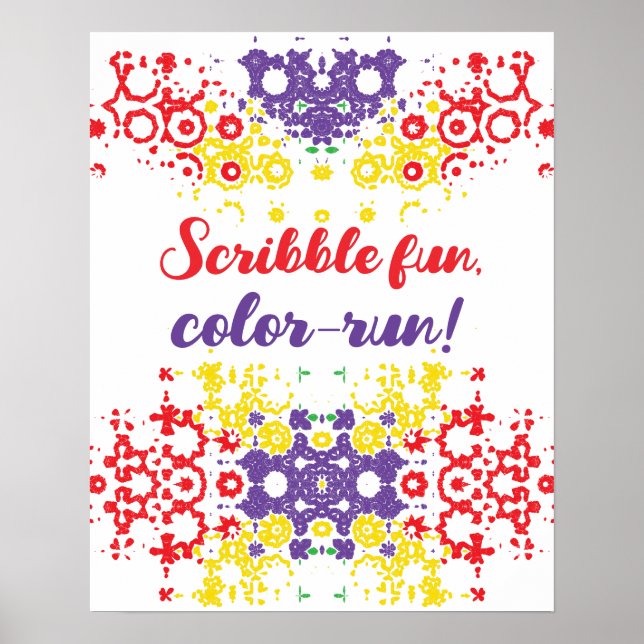 Crayon Scribble Geographic Pattern Quote Poster (Front)