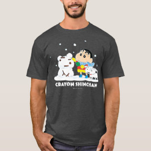 Crayon Shin-chan Shin-chan and a snowman Premium T-Shirt