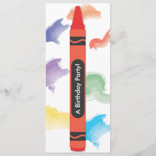Crayon Theme Invitations     Red