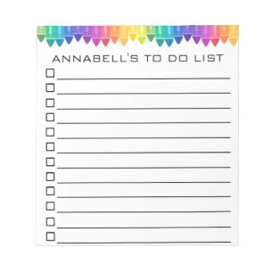 Crayon To Do List Personalise Notepad