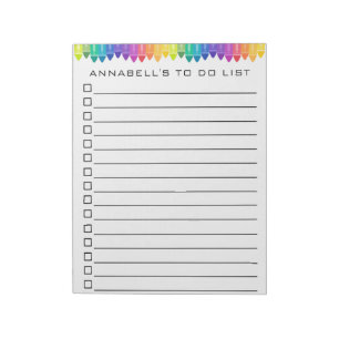 Crayon To Do List Personalise Notepad