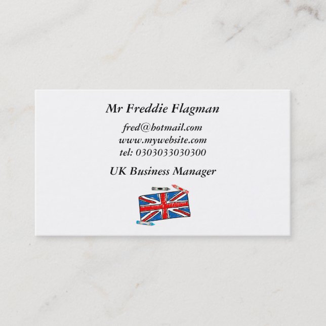 Crayon Union Jack, Business Card (Front)
