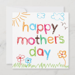 Crayon written Mothers day Holiday Card