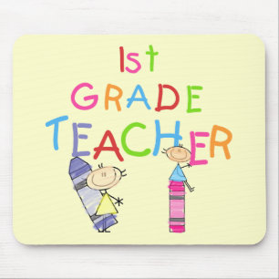 Crayons 1st Grade Teacher Tshirts and Gifts Mouse Pad