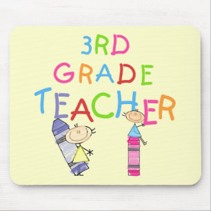 Crayons 3rd Grade Teacher Tshirts and Gifts Mouse Pad