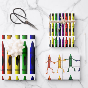 Crayons Art for Children Cute Wrapping Paper Sheet
