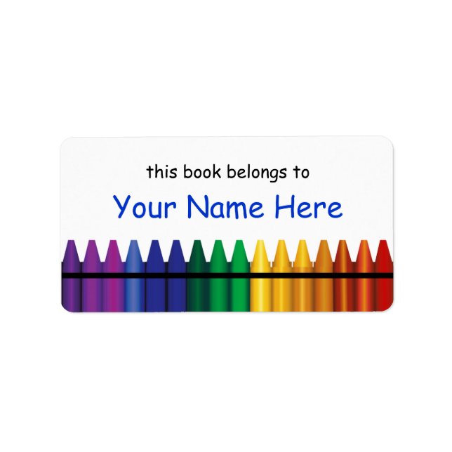 Crayons Bookplate Template Label 2 (Front)