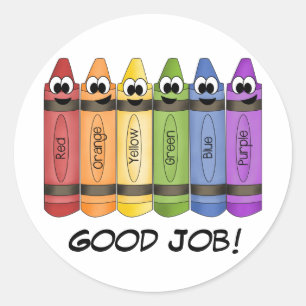 Crayons Classic Round Sticker