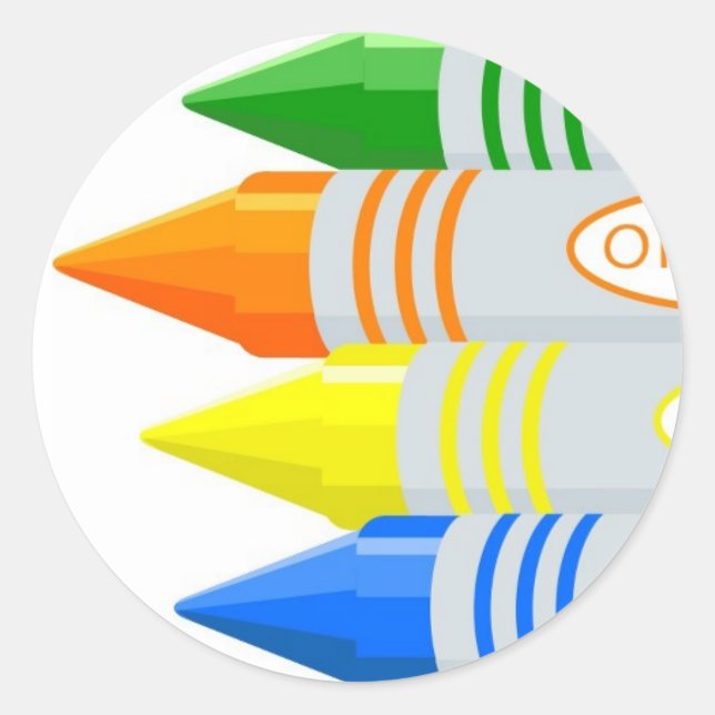 Crayons Classic Round Sticker (Front)