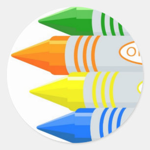 Crayons Classic Round Sticker