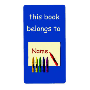 Crayons Colour My Name Bookplate Label