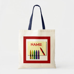 Crayons Colour my Name Cute Tote Bag