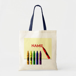 Crayons Colour my Name Kids Tote Bag