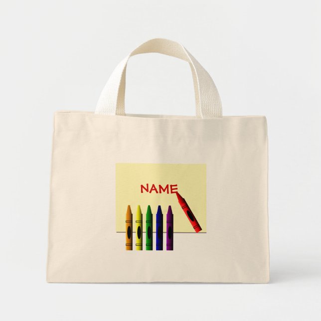Crayons Colour my Name Tote Bag (Front)