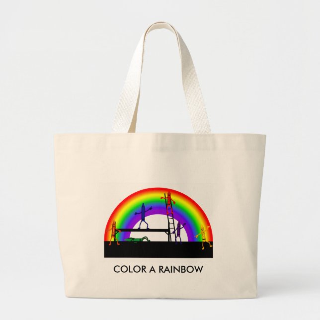 Crayons Colouring a Rainbow Tote bag (Front)