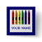 Crayons Cute Blue Name Crayon Button Template