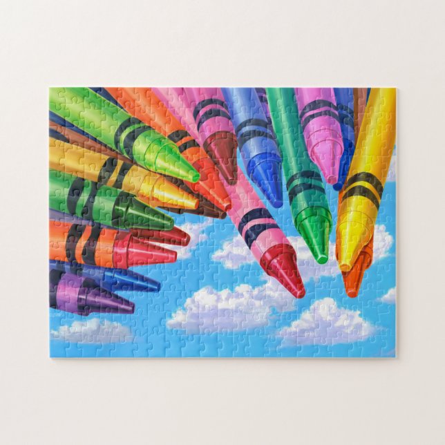 Crayons Floating In Sky Painting Jigsaw Puzzle (Horizontal)