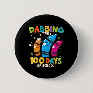 Crayons Kids 100 Days School Boys Girls Gift  6 Cm Round Badge