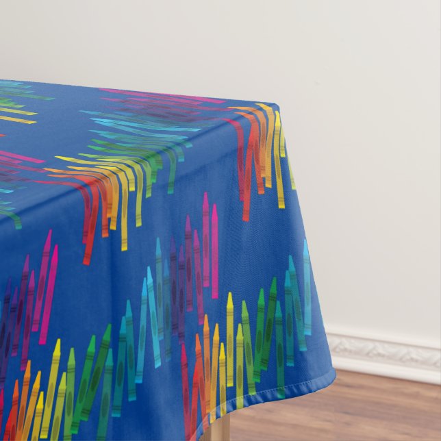 Crayons Kids Birthday Party Art Cute Colourful Tablecloth (In Situ)
