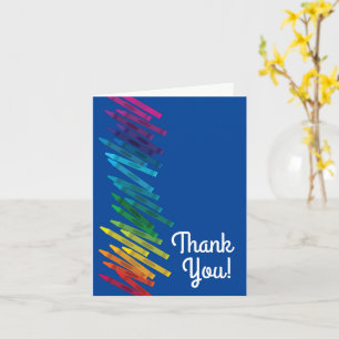 Crayons Kids Birthday Party Art Thank You Card