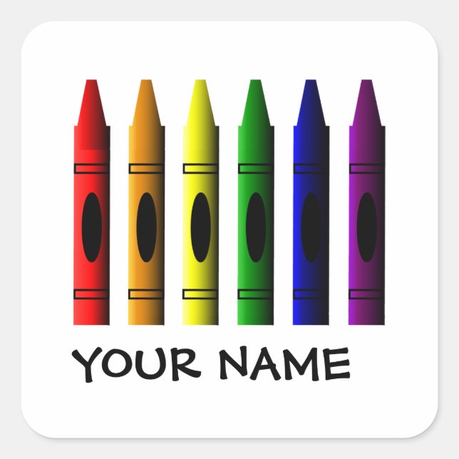 Crayons Name Template Crayon Sticker (Front)