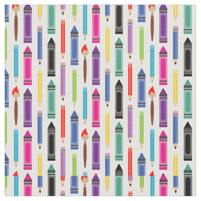 crayons pattern fabric (Close Up)