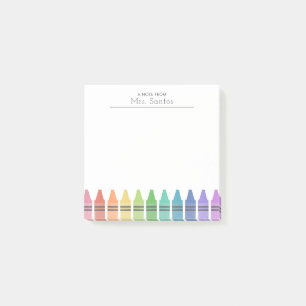 Crayons Personalised Teacher  Post-it Notes