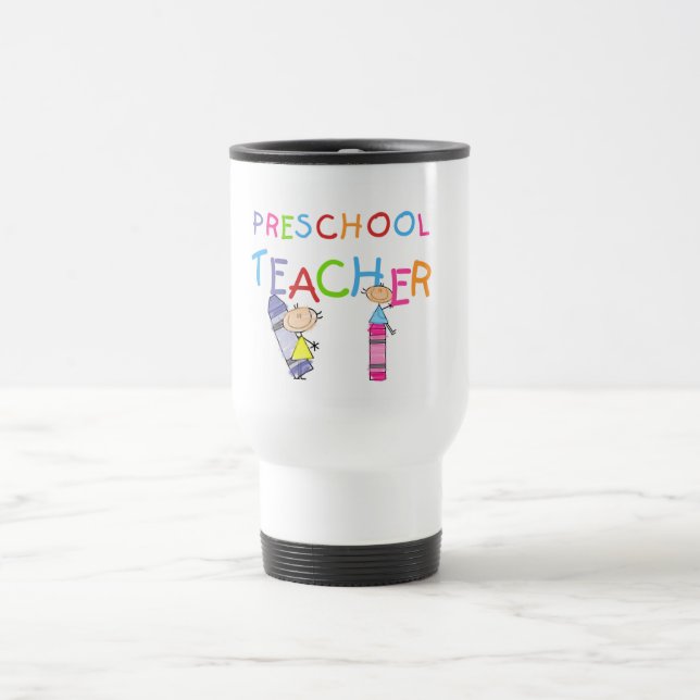 Crayons Preschool Teacher TShirts and Gifts Travel Mug (Center)