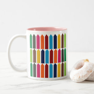 Crayons School Kindergarten Teacher Colorful Two-Tone Coffee Mug