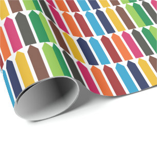 Crayons School Teacher Kids Colorful Fun Wrapping Paper