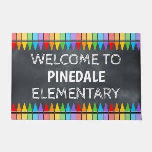 Crayons School Welcome Door Mat