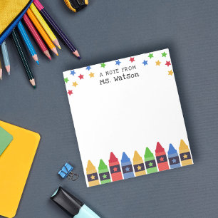 Crayons & Stars Note From School Teacher