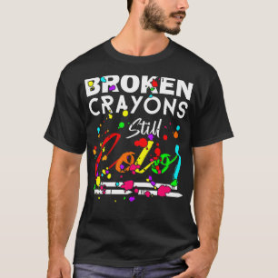 Crayons Still Colour Cute Mental Health Awareness T-Shirt