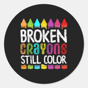 Crayons Still Colour Mental Health Awareness 1 Classic Round Sticker