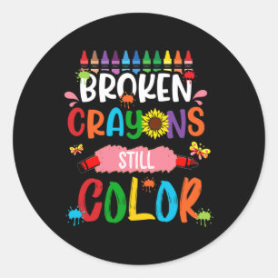 Crayons Still Colour Mental Health Awareness 4 Classic Round Sticker
