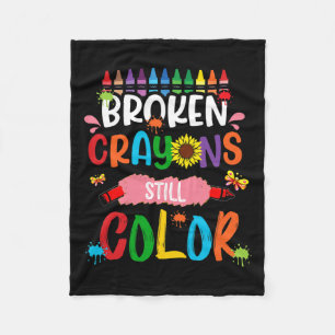 Crayons Still Colour Mental Health Awareness 4  Fleece Blanket