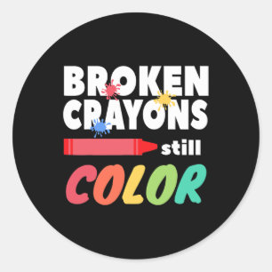 Crayons Still Colour Mental Health Awareness Classic Round Sticker