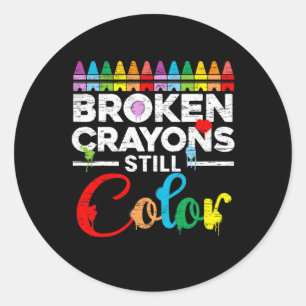 Crayons Still Colour Mental Health Awareness Suppo Classic Round Sticker