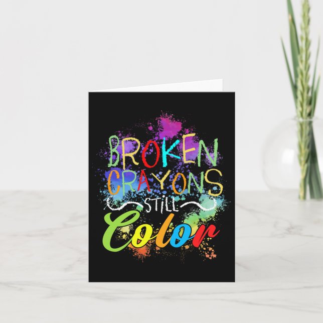 Crayons Still Colour Self Care Mental Health Probl Card (Front)