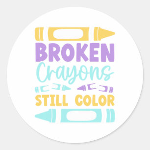 Crayons Still Have Colour Mental Health Awareness Classic Round Sticker