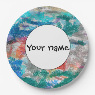 Crayons texture paper plate
