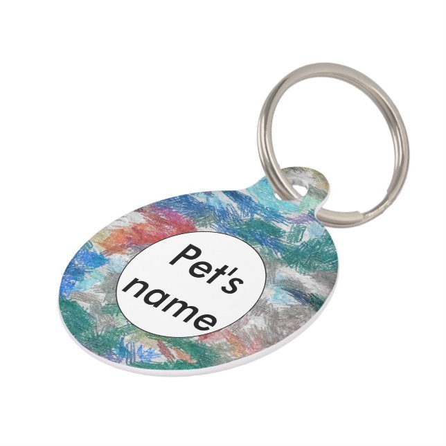 Crayons texture pet tag (Side)