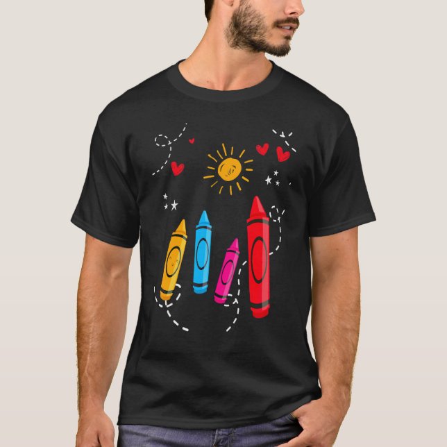 Crayons That Won't Quit Artists  Fun Coloured T-Shirt (Front)