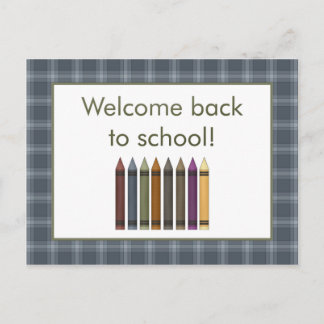 Crayons Welcome Back to School Postcard