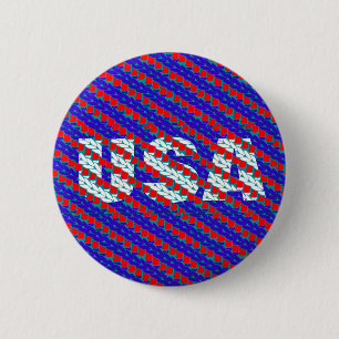 CraZchet USA 6 Cm Round Badge