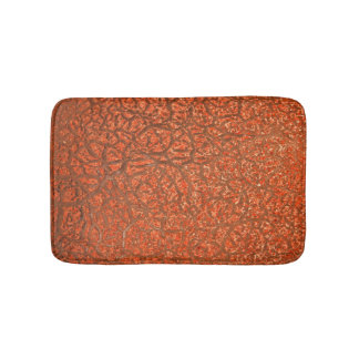 Crazed Peach Coloured Texture Bath Mat